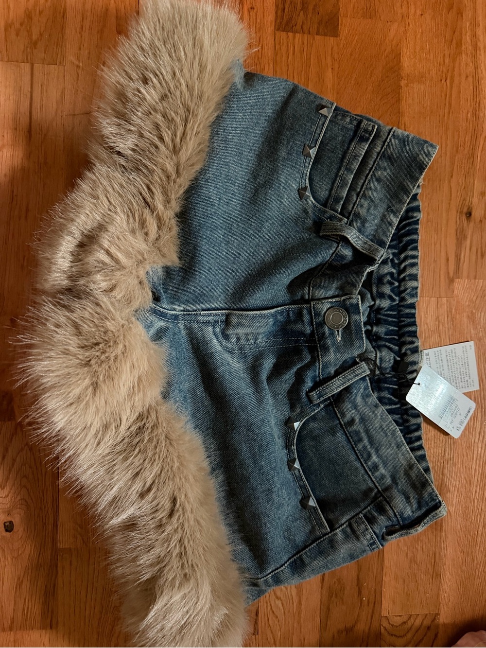 George Dark Blue Denim Shorts with Elastic Waist